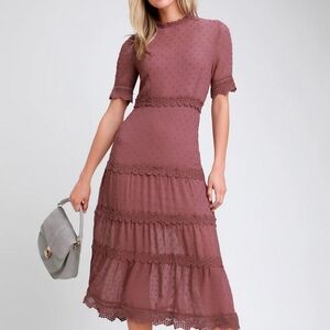 NWT Lulus Dream Of You Swiss Dot Dress FLAW